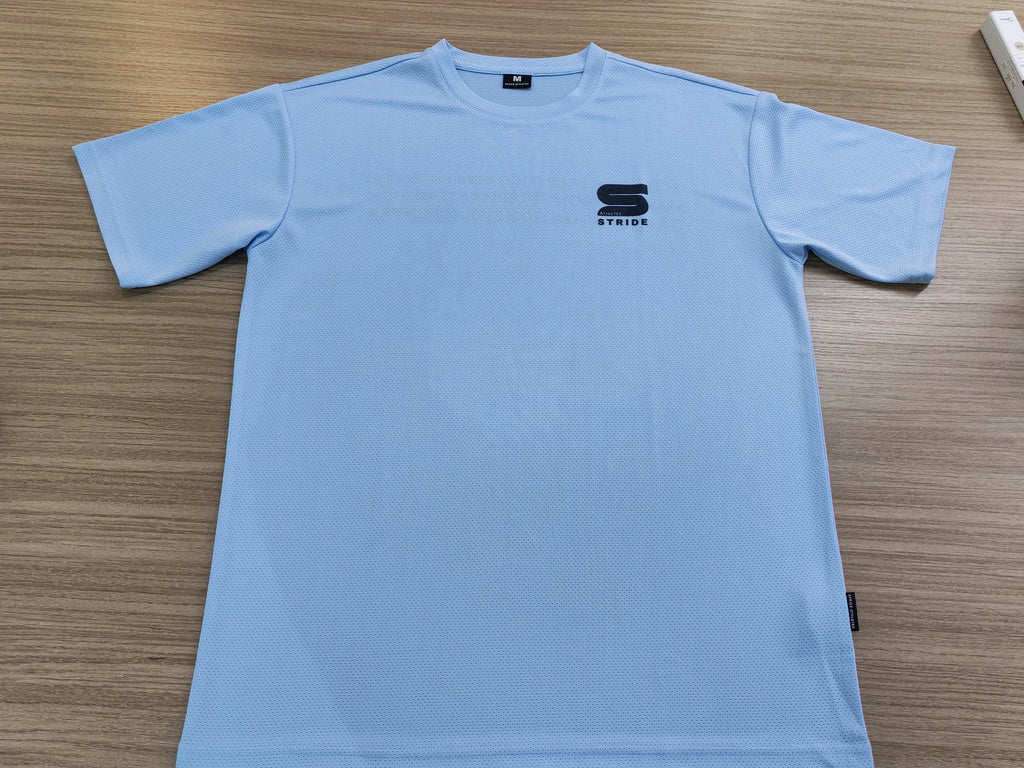 short sleeve running shirt light blue