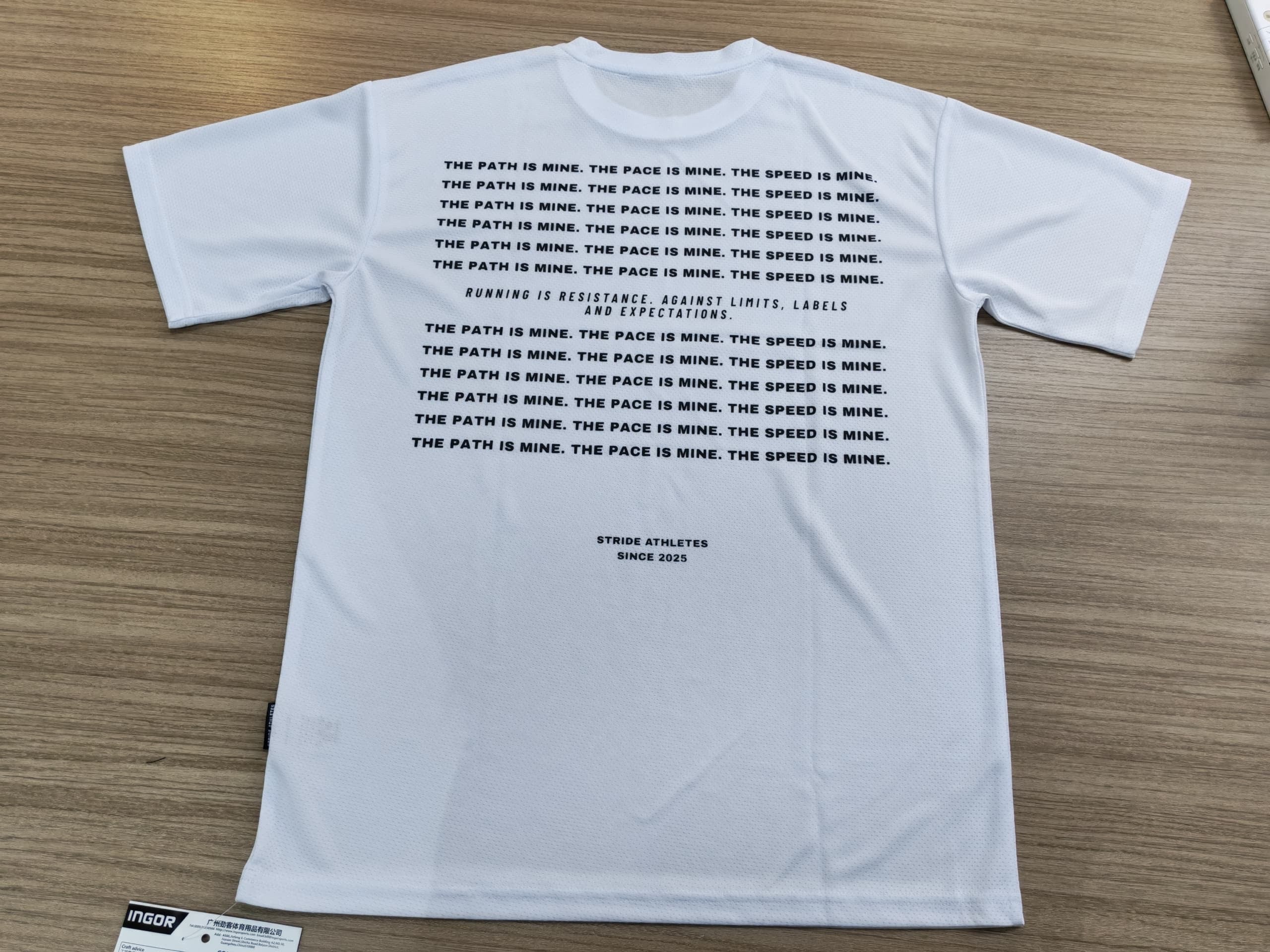 short sleeve running shirt white