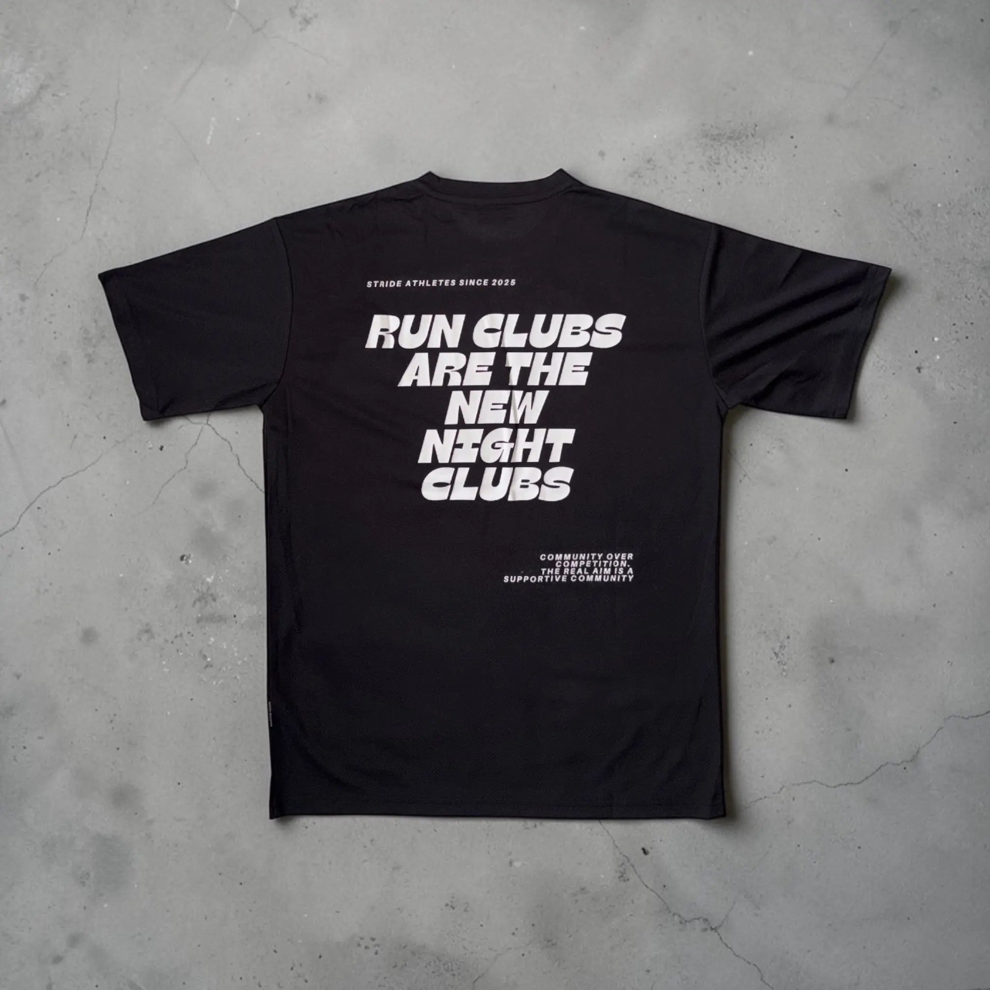 short sleeve running shirt black Stride Athletes