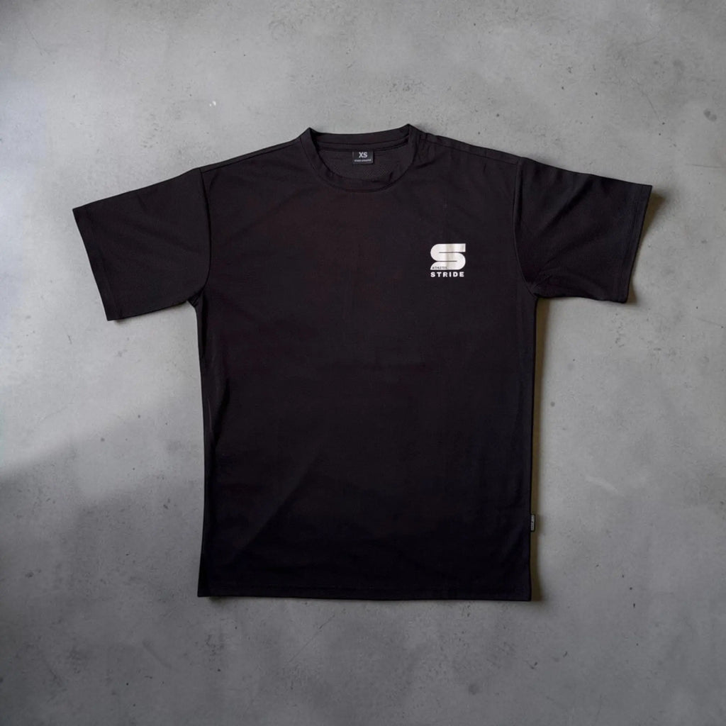 short sleeve running shirt black Stride Athletes