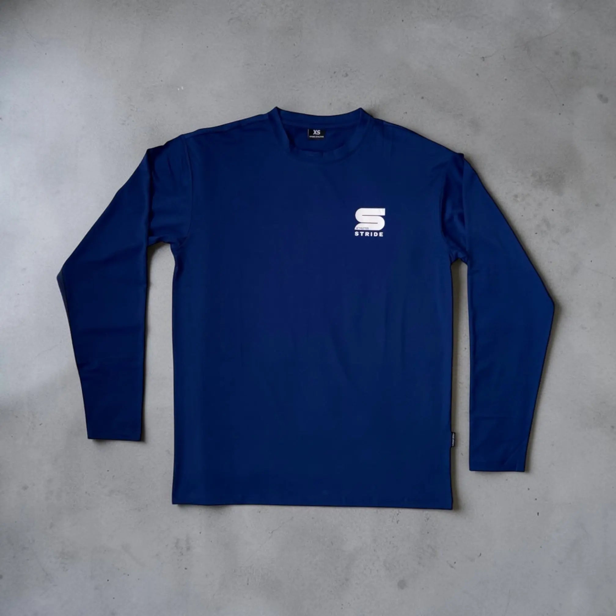long sleeve running shirt dark blue Stride Athletes