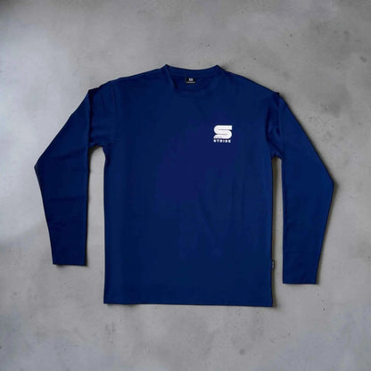 front - long sleeve running shirt dark blue 