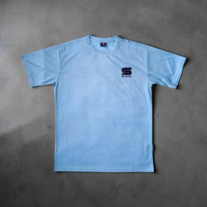 front - short sleeve running shirt light blue