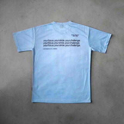 back - short sleeve running shirt light blue