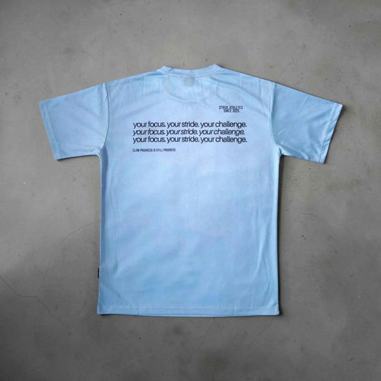 back - short sleeve running shirt light blue