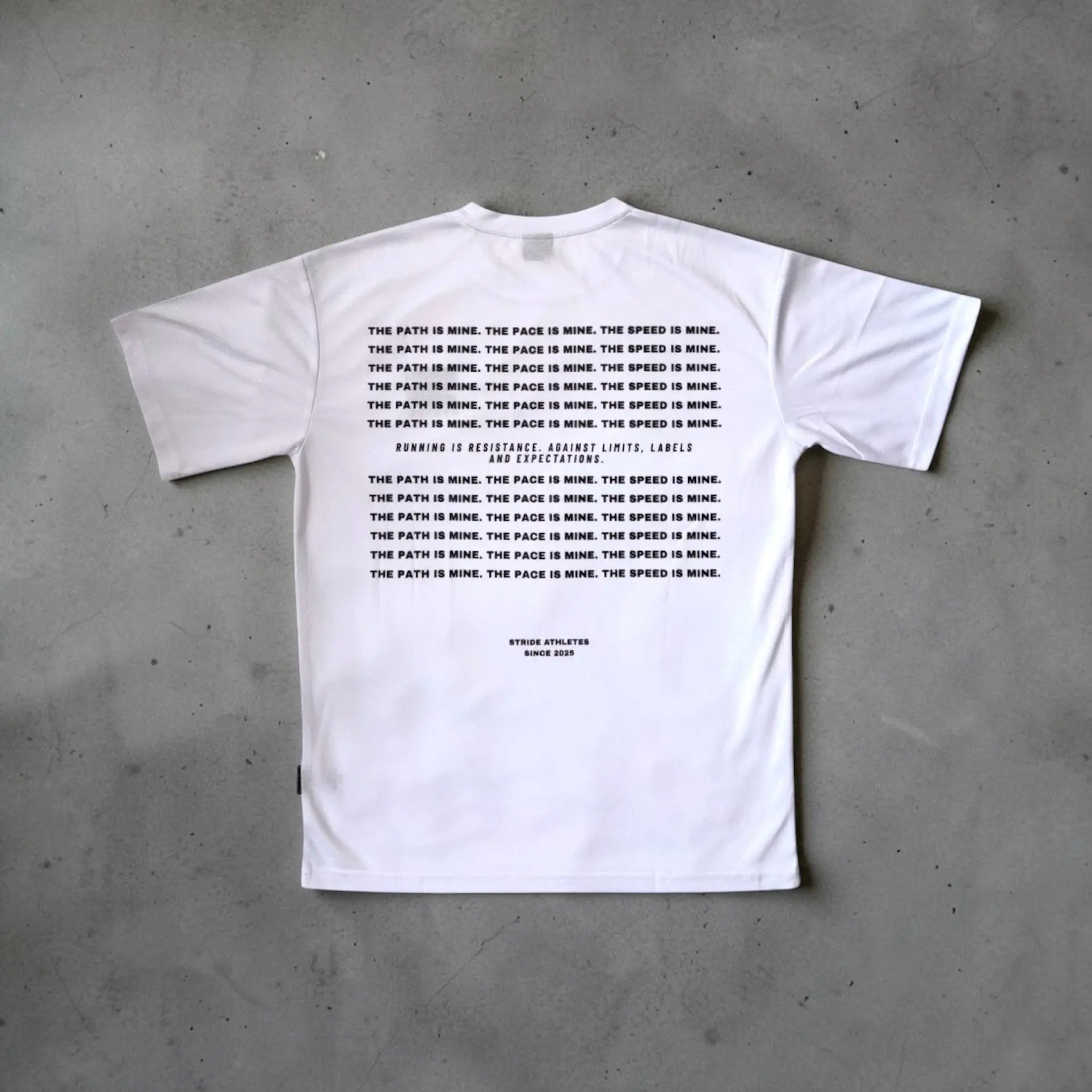 short sleeve running shirt white Stride Athletes