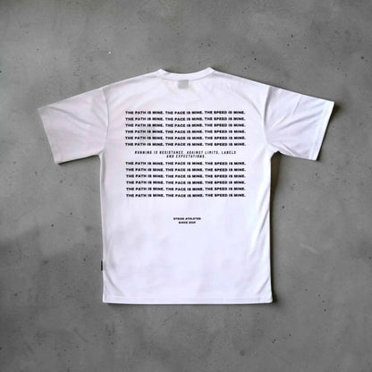 back - short sleeve running shirt white