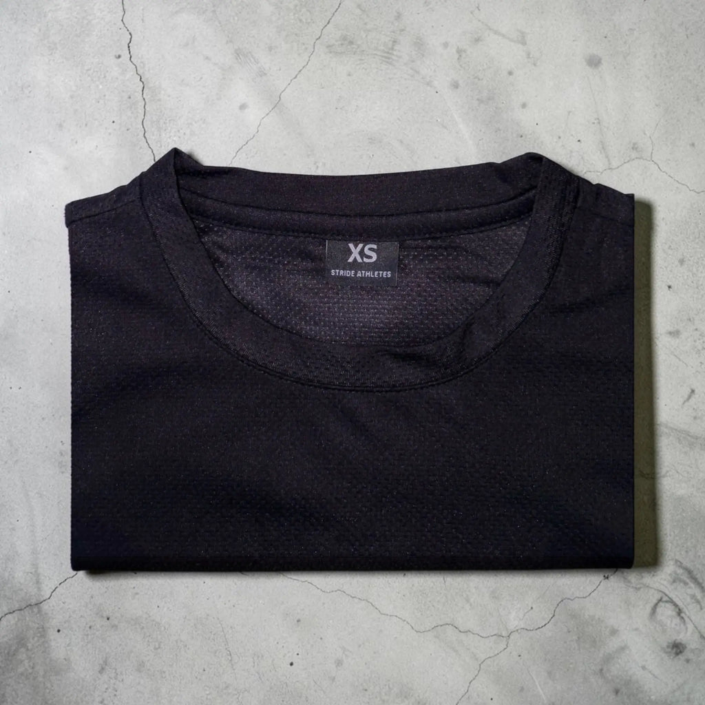 short sleeve running shirt black Stride Athletes