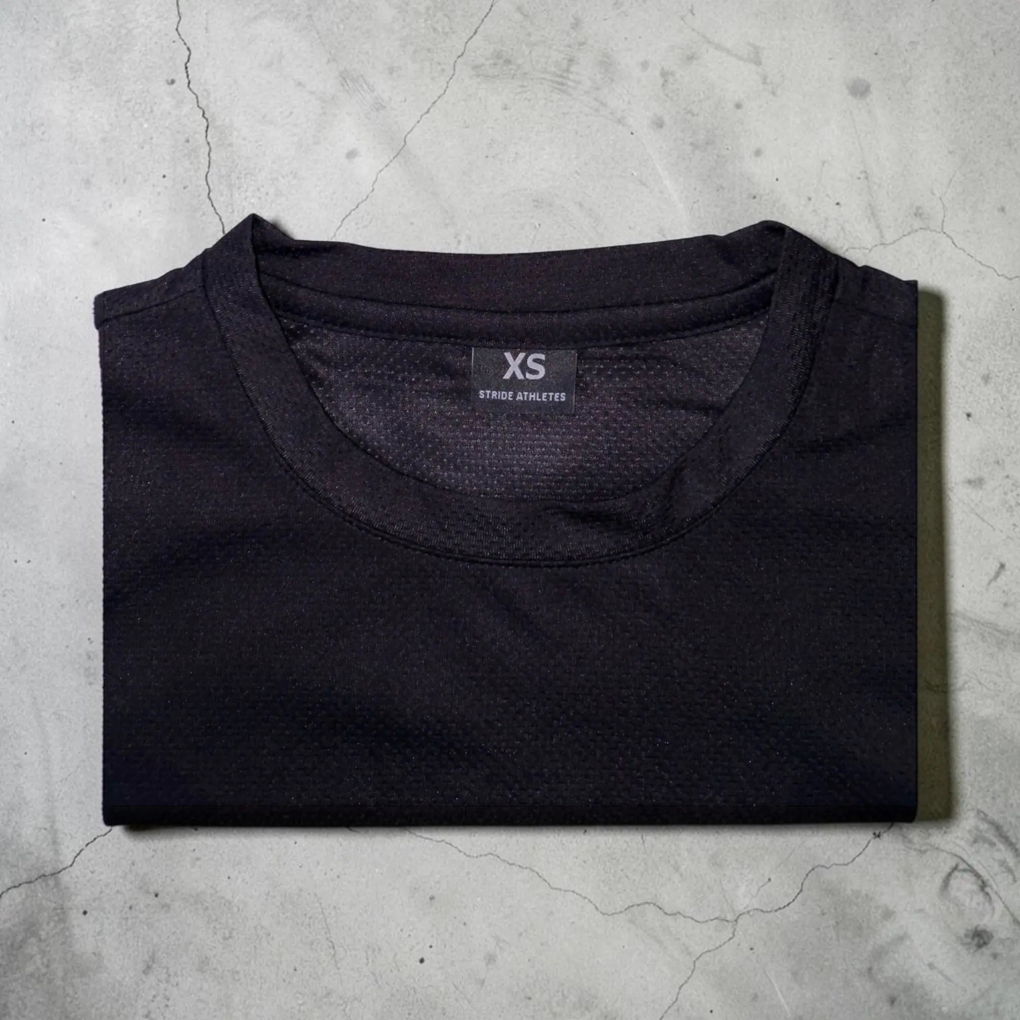 short sleeve running shirt black Stride Athletes